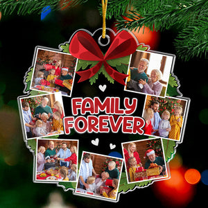 Photo personnalisée Famille pour toujours - Ornement personnalisé pour la famille - Forme personnalisée en acrylique - Cadeau de Noël pour les membres de la famille, les frères et sœurs