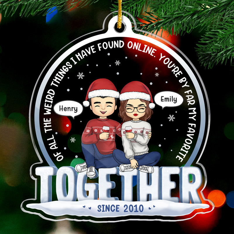 Directement à vous - Ornement personnalisé pour couple - Forme personnalisée en acrylique - Cadeau de Noël pour mari et femme, anniversaire