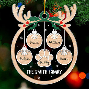 L'amour familial se réchauffe à Noël - Décoration personnalisée pour la famille - Forme personnalisée en acrylique - Cadeau de Noël pour les membres de la famille