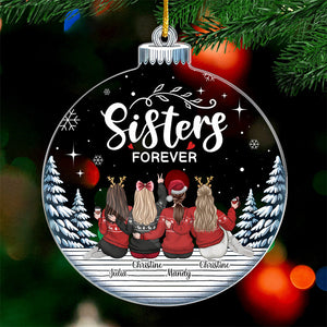 Soyons élégants ou mourons - Ornement personnalisé Bestie - En forme de boule de neige en acrylique - Cadeau de Noël pour meilleures amies, meilleures amies, sœurs