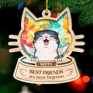 Ornement personnalisé en acrylique pour chat « Never Forgotten » – Cadeau de Noël pour les propriétaires et les amoureux des animaux