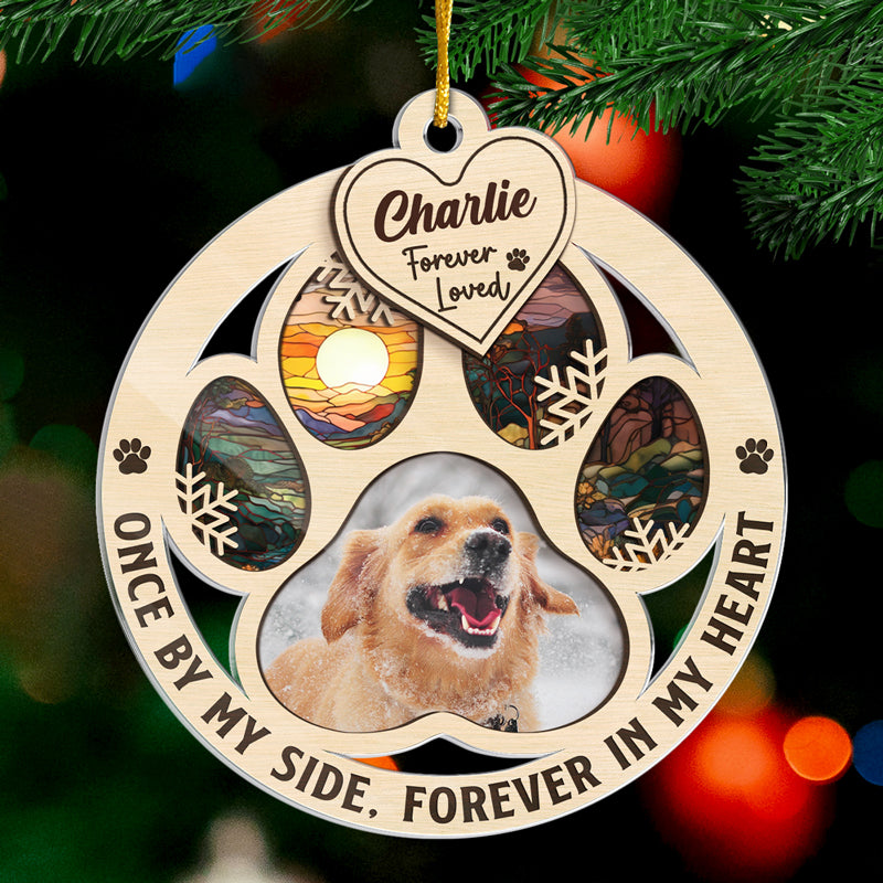 Photo personnalisée « Mon adieu le plus dur » - Ornement commémoratif personnalisé - Forme personnalisée en acrylique - Cadeau de Noël, cadeau de condoléances pour les propriétaires d'animaux et les amoureux des animaux
