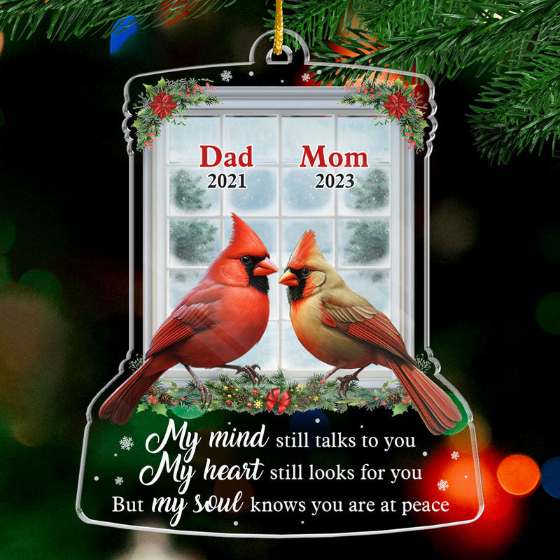 Mon esprit te parle toujours - Ornement commémoratif personnalisé - Forme personnalisée en acrylique - Cadeau de Noël, cadeau de condoléances pour les membres de la famille