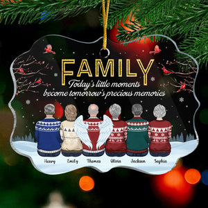 Little Moments Become Precious Memories - Family Personalized Custom Ornament - Acrylic Benelux Shaped - Christmas Gift For Family Members