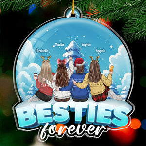Grâce à toi, je ris un peu plus fort - Ornement personnalisé Bestie - Forme personnalisée en acrylique - Cadeau de Noël pour meilleures amies, BFF, sœurs