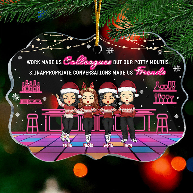 Le travail nous a fait devenir collègues - Décoration personnalisée pour collègue - Acrylique en forme de Benelux - Cadeau de Noël pour collègues, amis de travail, collègues
