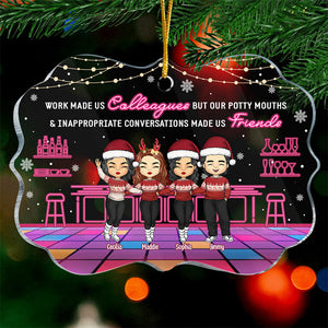 Le travail nous a fait devenir collègues - Décoration personnalisée pour collègue - Acrylique en forme de Benelux - Cadeau de Noël pour collègues, amis de travail, collègues