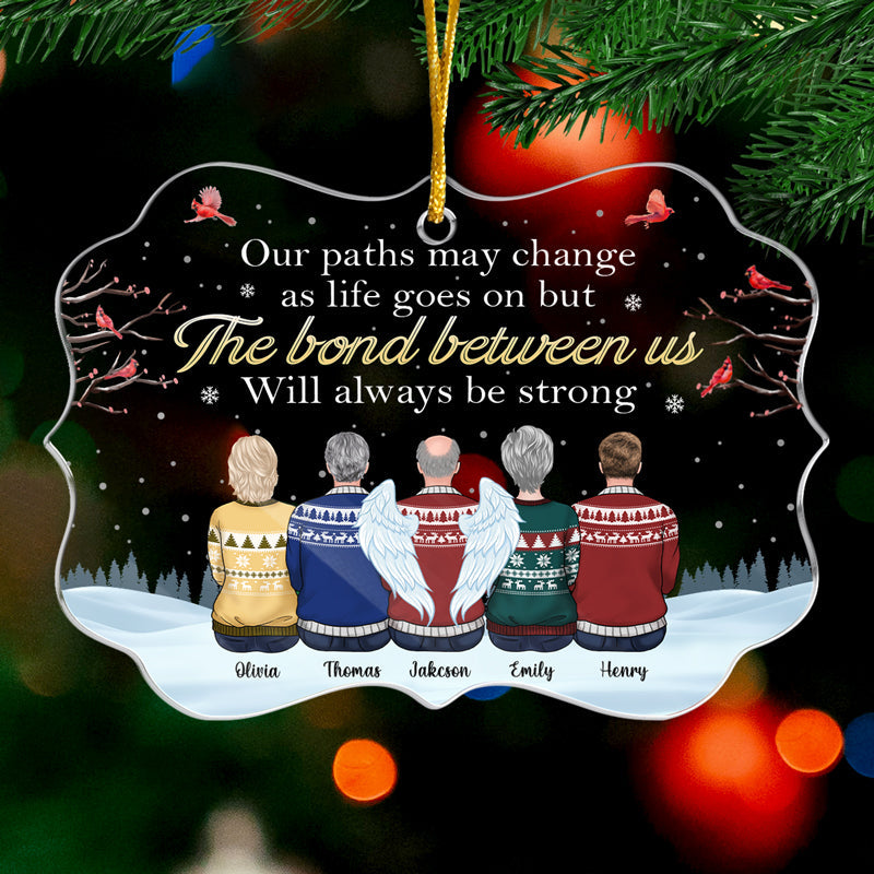 Le lien qui nous unit - Ornement commémoratif personnalisé - Forme Benelux en acrylique - Cadeau de Noël, cadeau de condoléances pour les membres de la famille