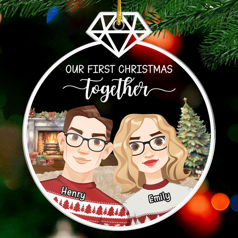Ensemble maintenant et pour toujours - Ornement personnalisé pour couple - Forme personnalisée en acrylique - Cadeau de Noël pour mari et femme, anniversaire
