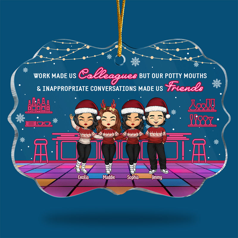 Le travail nous a fait devenir collègues - Décoration personnalisée pour collègue - Acrylique en forme de Benelux - Cadeau de Noël pour collègues, amis de travail, collègues