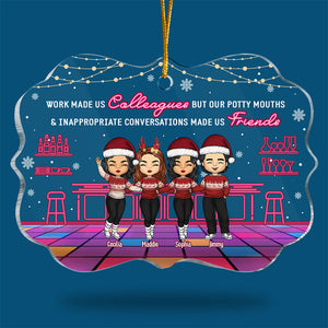 Le travail nous a fait devenir collègues - Décoration personnalisée pour collègue - Acrylique en forme de Benelux - Cadeau de Noël pour collègues, amis de travail, collègues