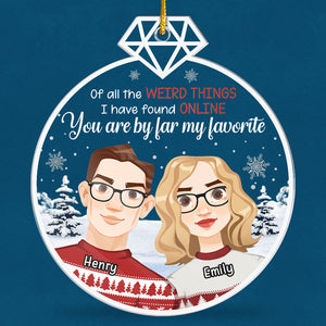 Tu es de loin mon préféré - Ornement personnalisé pour couple - Forme personnalisée en acrylique - Cadeau de Noël pour mari et femme, anniversaire