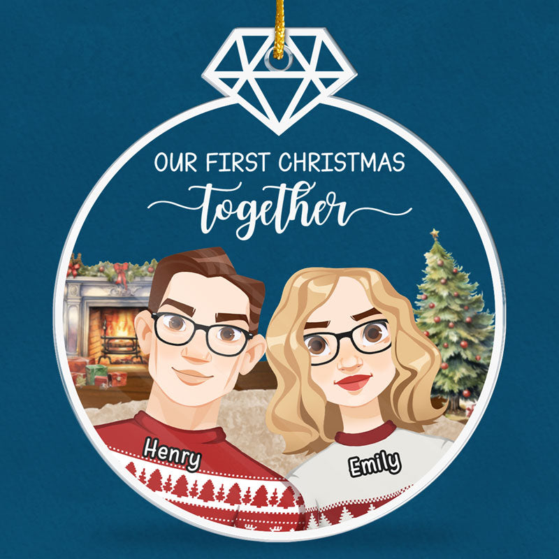 Ensemble maintenant et pour toujours - Ornement personnalisé pour couple - Forme personnalisée en acrylique - Cadeau de Noël pour mari et femme, anniversaire