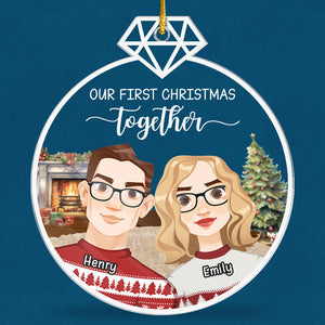 Ensemble maintenant et pour toujours - Ornement personnalisé pour couple - Forme personnalisée en acrylique - Cadeau de Noël pour mari et femme, anniversaire