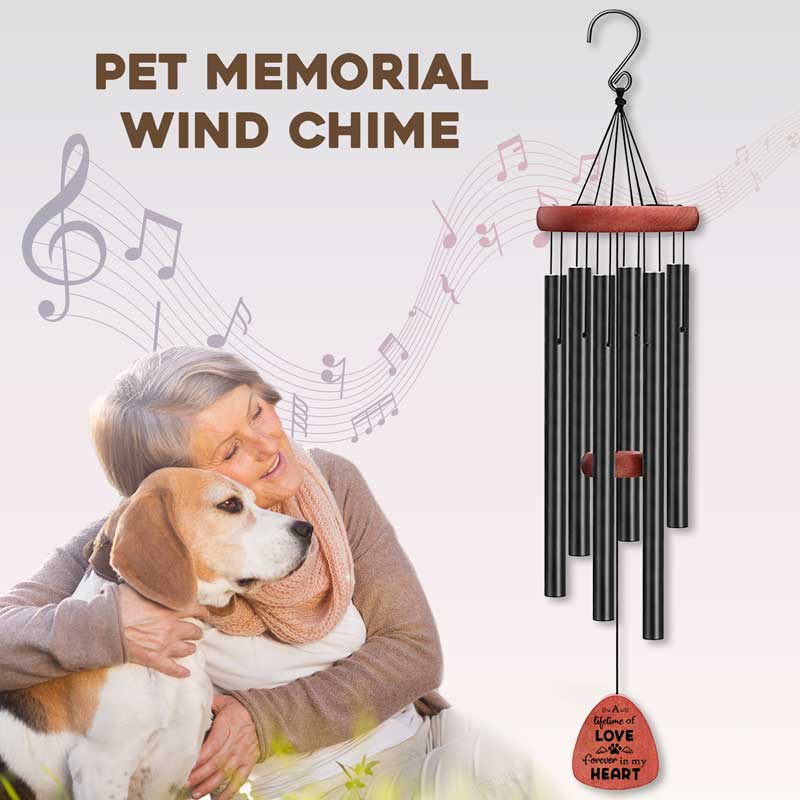 Une vie d'amour - Carillon éolien commémoratif - Cadeau de condoléances, cadeau pour les propriétaires d'animaux et les amoureux des animaux