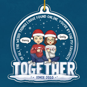 Directement à vous - Ornement personnalisé pour couple - Forme personnalisée en acrylique - Cadeau de Noël pour mari et femme, anniversaire