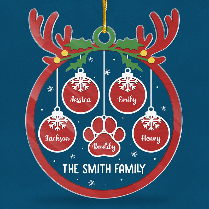 L'amour familial se réchauffe à Noël - Décoration personnalisée pour la famille - Forme personnalisée en acrylique - Cadeau de Noël pour les membres de la famille