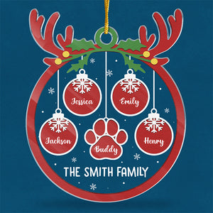 L'amour familial se réchauffe à Noël - Décoration personnalisée pour la famille - Forme personnalisée en acrylique - Cadeau de Noël pour les membres de la famille