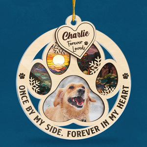 Photo personnalisée « Mon adieu le plus dur » - Ornement commémoratif personnalisé - Forme personnalisée en acrylique - Cadeau de Noël, cadeau de condoléances pour les propriétaires d'animaux et les amoureux des animaux
