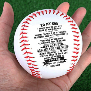 Je veux que tu croies au plus profond de ton cœur - Baseball familial - Cadeau pour fils de la part de maman 