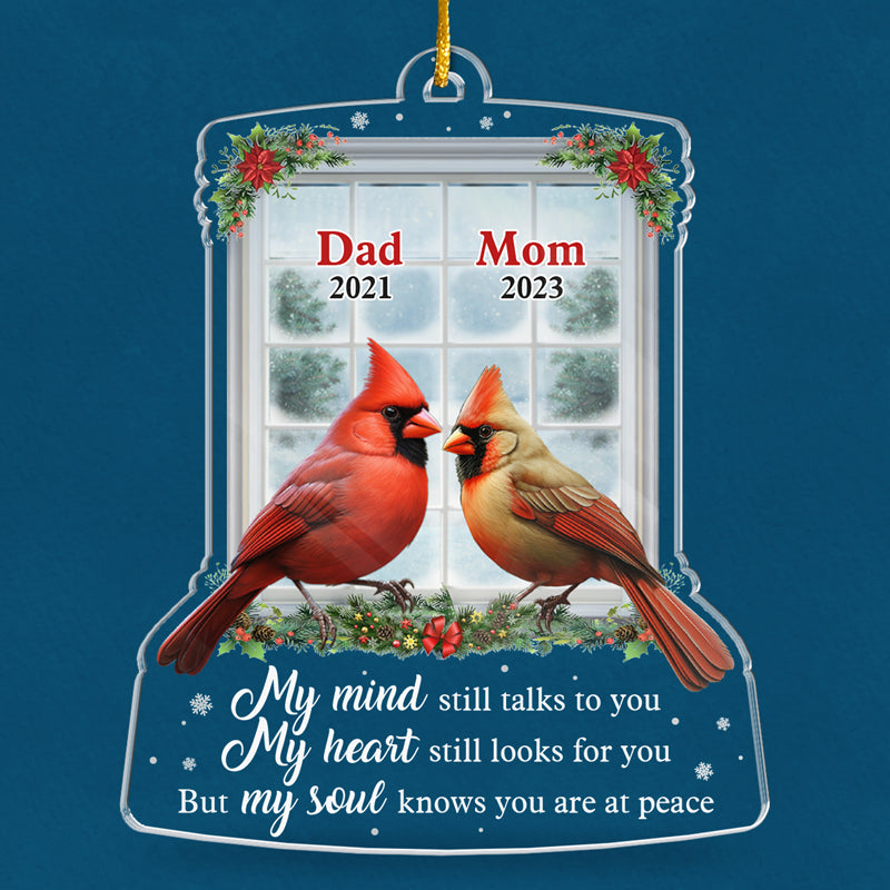 Mon esprit te parle toujours - Ornement commémoratif personnalisé - Forme personnalisée en acrylique - Cadeau de Noël, cadeau de condoléances pour les membres de la famille