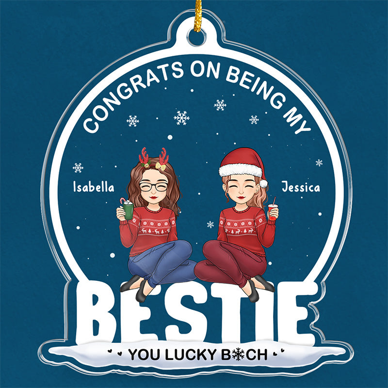 Meilleure amie, pas seulement pour Noël, mais pour la vie ! Décoration personnalisée en acrylique pour meilleure amie, meilleure amie, sœur. Cadeau de Noël pour les meilleures amies, les meilleures amies et les sœurs.