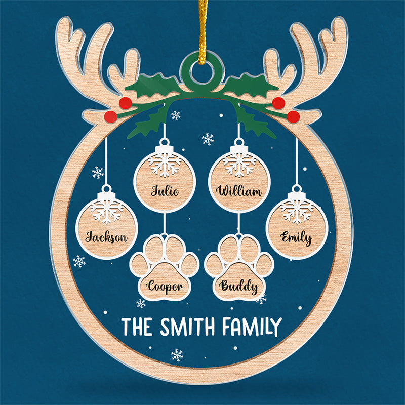 L'amour familial se réchauffe à Noël - Décoration personnalisée pour la famille - Forme personnalisée en acrylique - Cadeau de Noël pour les membres de la famille