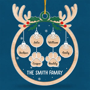L'amour familial se réchauffe à Noël - Décoration personnalisée pour la famille - Forme personnalisée en acrylique - Cadeau de Noël pour les membres de la famille